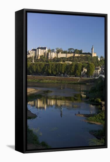 Chateau and River Vienne, Chinon, Indre-Et-Loire, Touraine, France, Europe-Rob Cousins-Framed Stretched Canvas