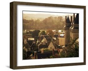 Chateau and Town, Langeais, Indre-Et-Loire, Loire Valley, Centre, France-David Hughes-Framed Photographic Print