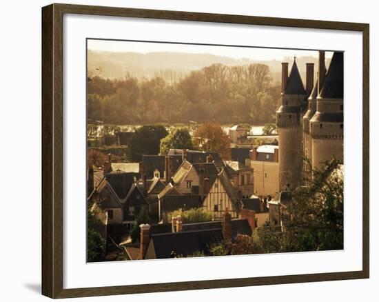 Chateau and Town, Langeais, Indre-Et-Loire, Loire Valley, Centre, France-David Hughes-Framed Photographic Print