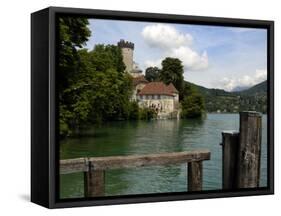 Chateau at Duingt, Lake Annecy, Annecy, Rhone Alpes, France, Europe-Richardson Peter-Framed Stretched Canvas
