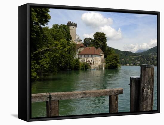 Chateau at Duingt, Lake Annecy, Annecy, Rhone Alpes, France, Europe-Richardson Peter-Framed Stretched Canvas