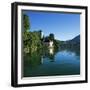 Chateau Beside Lake, Duingt, Lake Annecy, Rhone Alpes, France, Europe-Stuart Black-Framed Photographic Print