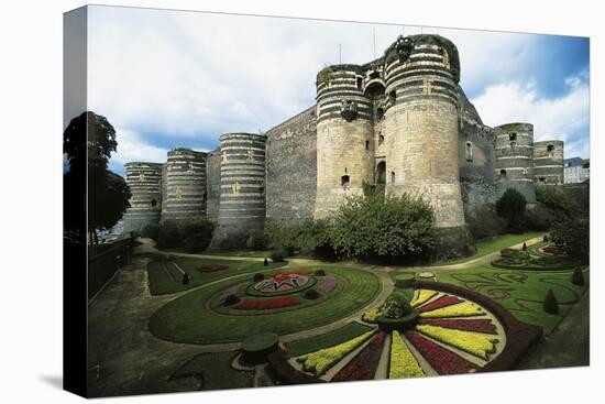 Chateau D'Angers on Marne River, Dating from 13th Century, Loire Valley, France-null-Stretched Canvas