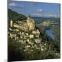 Chateau De Castelnaud and View over Dordogne River and Chateaux of Beynac, Castelnaud La Chapelle, -Stuart Black-Mounted Photographic Print