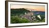 Chateau De Castelnaud Castle and Dordogne River at Sunset-null-Framed Photographic Print