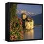 Chateau De Chillon (Chillon Castle) on Lake Geneva, Veytaux, Vaud Canton, Switzerland-Stuart Black-Framed Stretched Canvas