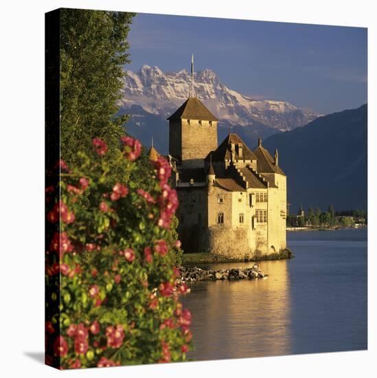 Chateau De Chillon (Chillon Castle) on Lake Geneva, Veytaux, Vaud Canton, Switzerland-Stuart Black-Stretched Canvas