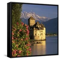 Chateau De Chillon (Chillon Castle) on Lake Geneva, Veytaux, Vaud Canton, Switzerland-Stuart Black-Framed Stretched Canvas