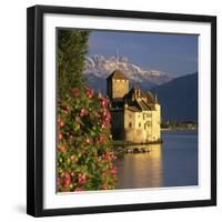 Chateau De Chillon (Chillon Castle) on Lake Geneva, Veytaux, Vaud Canton, Switzerland-Stuart Black-Framed Premium Photographic Print