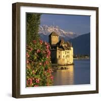 Chateau De Chillon (Chillon Castle) on Lake Geneva, Veytaux, Vaud Canton, Switzerland-Stuart Black-Framed Photographic Print