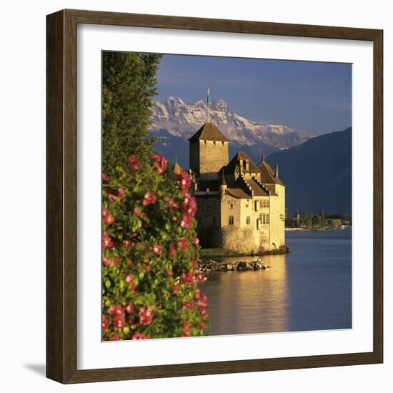 Chateau De Chillon (Chillon Castle) on Lake Geneva, Veytaux, Vaud Canton, Switzerland-Stuart Black-Framed Photographic Print