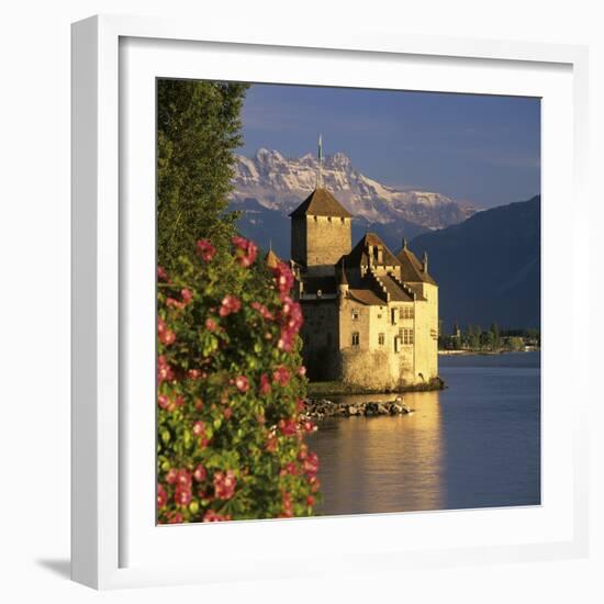 Chateau De Chillon (Chillon Castle) on Lake Geneva, Veytaux, Vaud Canton, Switzerland-Stuart Black-Framed Photographic Print