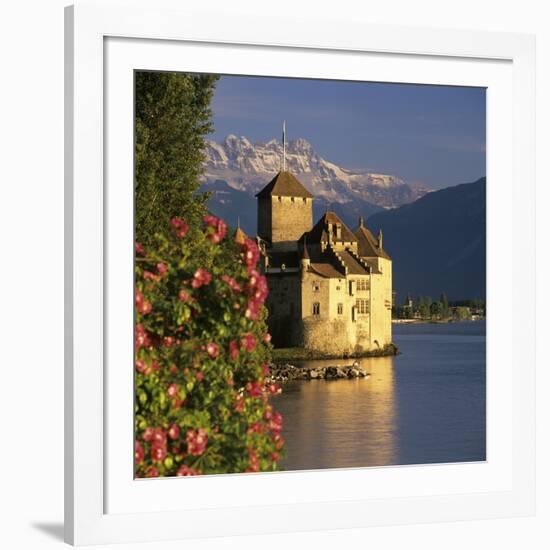 Chateau De Chillon (Chillon Castle) on Lake Geneva, Veytaux, Vaud Canton, Switzerland-Stuart Black-Framed Photographic Print