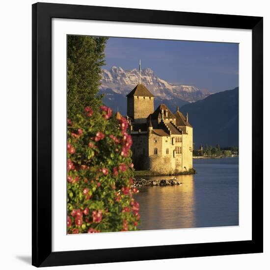 Chateau De Chillon (Chillon Castle) on Lake Geneva, Veytaux, Vaud Canton, Switzerland-Stuart Black-Framed Photographic Print