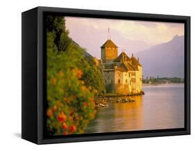 Chateau De Chillon, Lake Generva, Montreux, Switzerland-Simon Harris-Framed Stretched Canvas