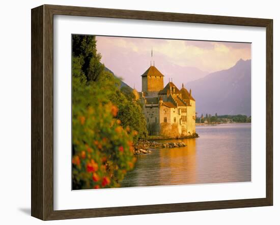 Chateau De Chillon, Lake Generva, Montreux, Switzerland-Simon Harris-Framed Photographic Print