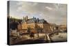 Chateau De La Chaussee Near Bougival, 1822-Jacques Francois Joseph Swebach-Stretched Canvas