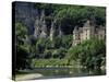 Chateau De La Malartrie, on the River Dordogne, La Roque-Gageac, Dordogne, France, Europe-Peter Richardson-Stretched Canvas