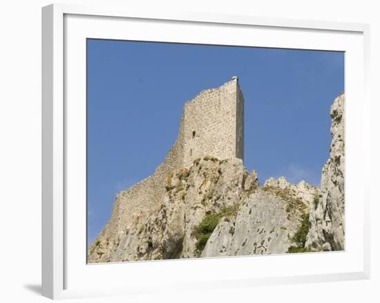 Chateau De Peyrepertuse, a Cathar Castle, Languedoc, France, Europe-Tony Waltham-Framed Photographic Print