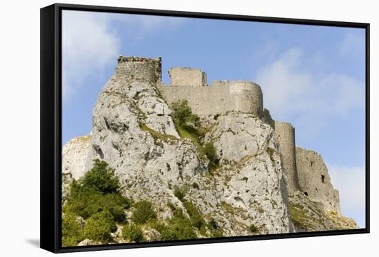 Chateau De Peyrepertuse, a Cathar Castle, Languedoc, France, Europe-Tony Waltham-Framed Stretched Canvas