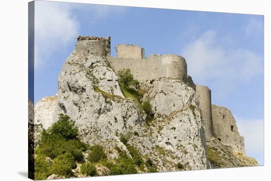 Chateau De Peyrepertuse, a Cathar Castle, Languedoc, France, Europe-Tony Waltham-Stretched Canvas