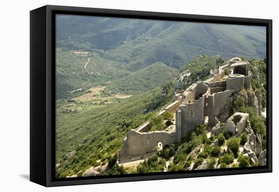 Chateau De Peyrepertuse, a Cathar Castle, Languedoc, France, Europe-Tony Waltham-Framed Stretched Canvas