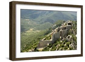 Chateau De Peyrepertuse, a Cathar Castle, Languedoc, France, Europe-Tony Waltham-Framed Photographic Print