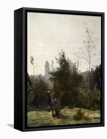 Château De Pierrefonds, 1860S-Jean-Baptiste-Camille Corot-Framed Stretched Canvas