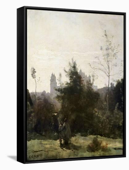 Château De Pierrefonds, 1860S-Jean-Baptiste-Camille Corot-Framed Stretched Canvas