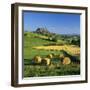 Chateau De Polignac and Hay Bales, Polignac, Haute-Loire, Auvergne, France-Stuart Black-Framed Photographic Print