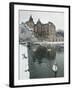 Chateau de Vizille Park, Swan Lake, Vizille, Isere, French Alps, France-Walter Bibikow-Framed Premium Photographic Print