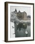 Chateau de Vizille Park, Swan Lake, Vizille, Isere, French Alps, France-Walter Bibikow-Framed Photographic Print