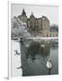 Chateau de Vizille Park, Swan Lake, Vizille, Isere, French Alps, France-Walter Bibikow-Framed Photographic Print