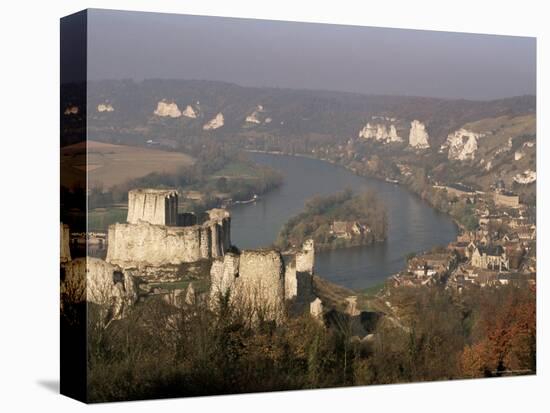 Chateau Gaillard and River Seine, Les Andelys, Haute Normandie (Normandy), France-John Miller-Stretched Canvas