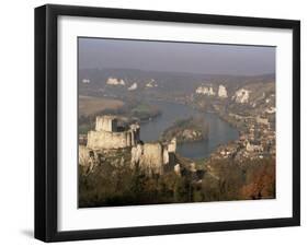 Chateau Gaillard and River Seine, Les Andelys, Haute Normandie (Normandy), France-John Miller-Framed Premium Photographic Print