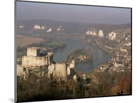 Chateau Gaillard and River Seine, Les Andelys, Haute Normandie (Normandy), France-John Miller-Mounted Photographic Print