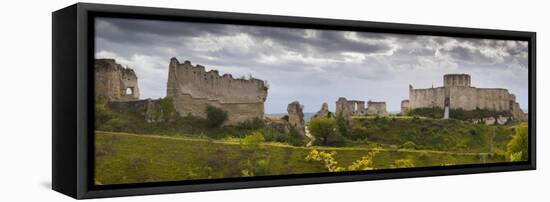 Chateau Gaillard panorama, Les Andelys, Eure, Normandy, France-Charles Bowman-Framed Stretched Canvas