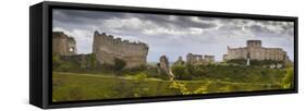 Chateau Gaillard panorama, Les Andelys, Eure, Normandy, France-Charles Bowman-Framed Stretched Canvas