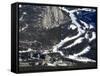 Chateau Lake Louise Hotel and Bow Valley from Sulphur Mountain, Banff Np, Alberta, Canada-DeFreitas Michael-Framed Stretched Canvas