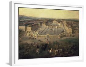 Chateau of Versailles, France, seen from the Place d'Armes, 1722-Pierre-Denis Martin-Framed Giclee Print