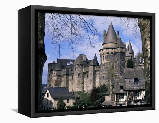 Chateau, Vitre, Ille-Et-Vilaine, Brittany, France-David Hughes-Framed Stretched Canvas