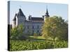 Chateau with Turrets and Vineyard, Chateau Carignan, Premieres Cotes De Bordeaux, France-Per Karlsson-Stretched Canvas