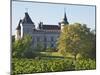 Chateau with Turrets and Vineyard, Chateau Carignan, Premieres Cotes De Bordeaux, France-Per Karlsson-Mounted Premium Photographic Print