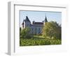 Chateau with Turrets and Vineyard, Chateau Carignan, Premieres Cotes De Bordeaux, France-Per Karlsson-Framed Photographic Print