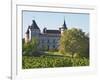 Chateau with Turrets and Vineyard, Chateau Carignan, Premieres Cotes De Bordeaux, France-Per Karlsson-Framed Photographic Print