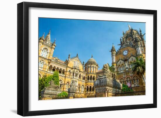 Chatrapati Shivaji Terminus Earlier known as Victoria Terminus in Mumbai, India-mazzzur-Framed Photographic Print