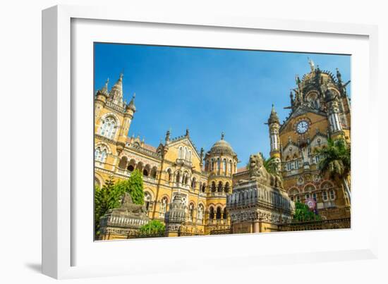 Chatrapati Shivaji Terminus Earlier known as Victoria Terminus in Mumbai, India-mazzzur-Framed Photographic Print