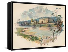 'Chatsworth from the Derwent', c1890-Charles Wilkinson-Framed Stretched Canvas