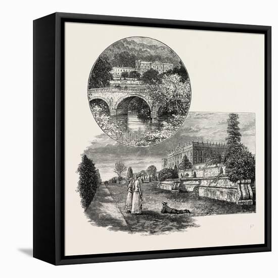 Chatsworth House Is a Stately Home in North Derbyshire-null-Framed Stretched Canvas