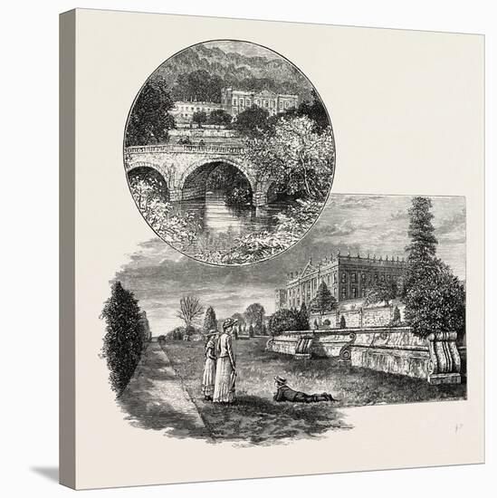 Chatsworth House Is a Stately Home in North Derbyshire-null-Stretched Canvas